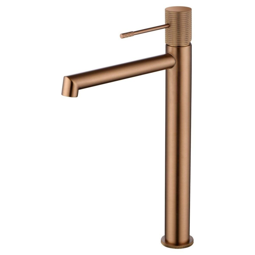 Grifo caño alto de lavabo line IMEX oro rosa cepillado | BDD038-3ORC