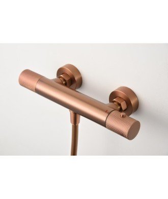 Grifería oro rosa cepillado termostática line IMEX | BTD038-5ORC
