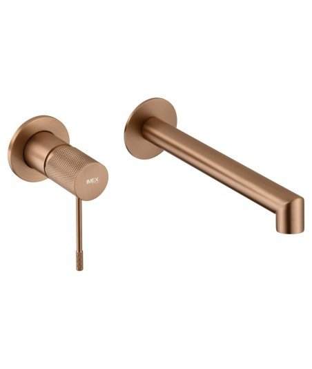 Grifo oro rosa cepillado empotrado de lavabo Line IMEX - GLD038/ORC