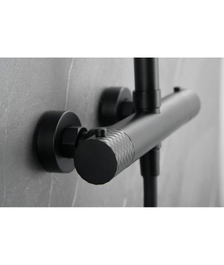 Columna negro mate de ducha Génova imex | BTG053/NG
