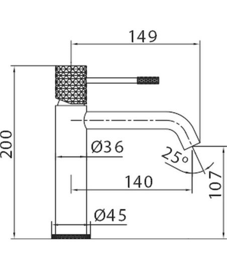 Grifo negro mate de lavabo Génova imex | BDG053-2NG