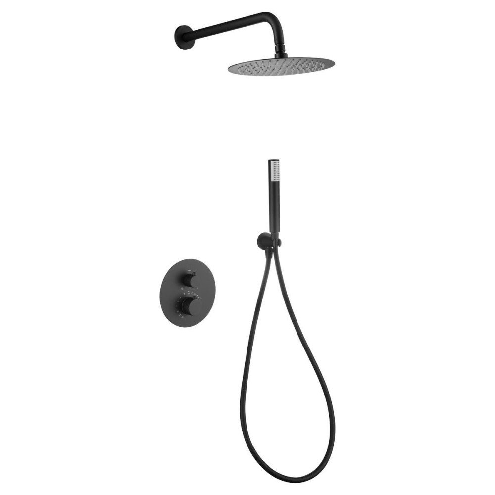 Ducha empotrada negra de pared Génova imex | GTG053/NG