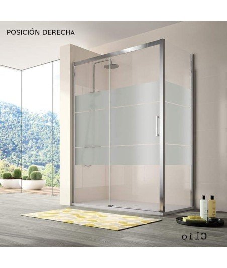 Mampara angular 2 Fijos + Puerta corredera Serie 400
