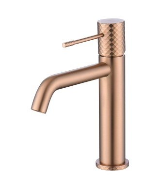 Grifo oro rosa cepillado de lavabo Génova imex | BDG053-1ORC
