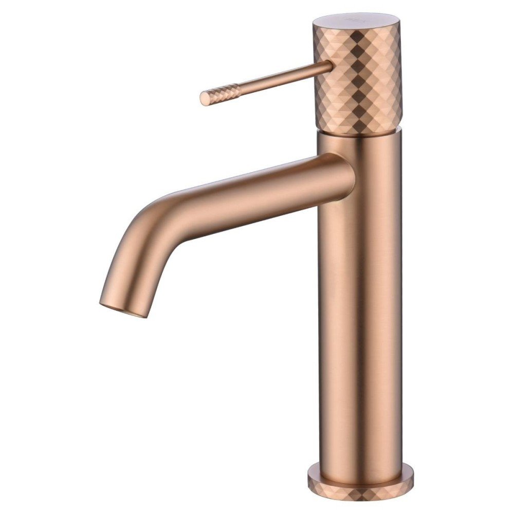 Grifo oro rosa cepillado de lavabo Génova imex | BDG053-1ORC