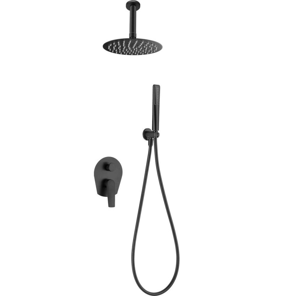 Ducha empotrada negra de pared Bélgica Bruselas imex | GPBR046/NG