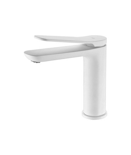 Grifo blanco mate de lavabo Dinamarca IMEX | BDR031-1BL