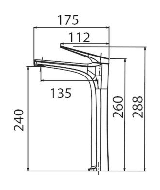 Grifo acero inoxidable caño alto de lavabo Delos imex | BDD055-3AC