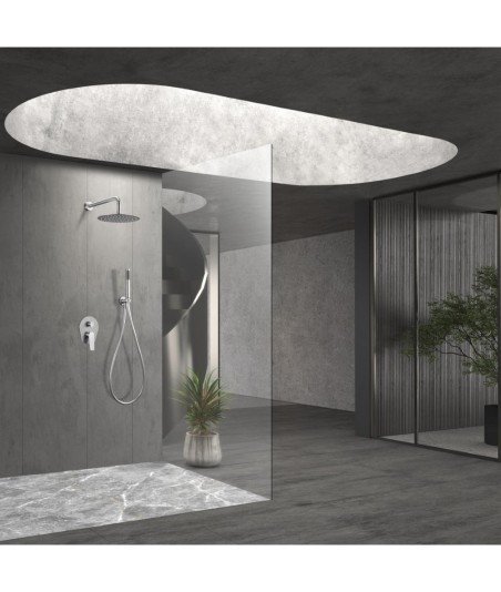 Ducha acero inoxidable empotrada de pared Delos imex | GPD055/AC