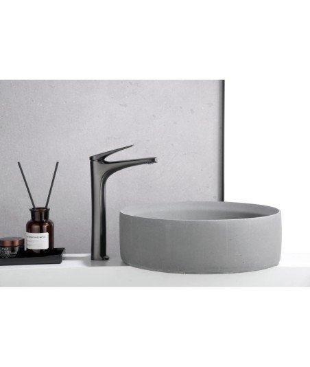 Grifo black gun metal caño alto de lavabo Delos imex | BDD055-3BGM