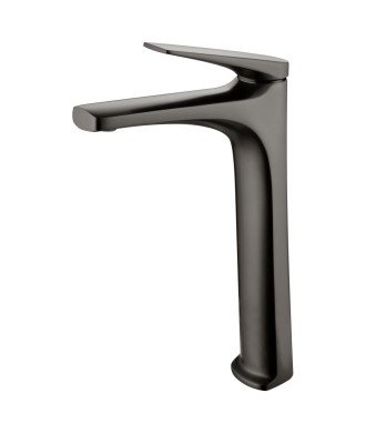 Grifo black gun metal caño alto de lavabo Delos imex | BDD055-3BGM