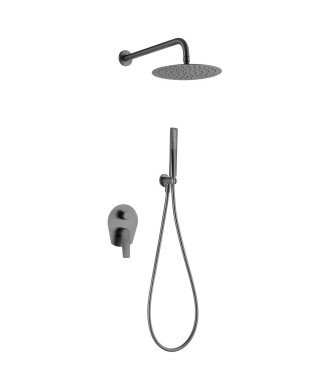Ducha black gun metal empotrada de pared Delos imex | GPD055/BGM