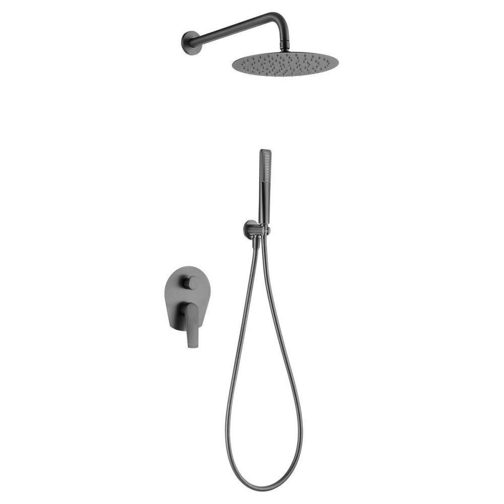 Ducha black gun metal empotrada de pared Delos imex | GPD055/BGM