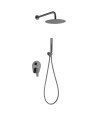Ducha black gun metal empotrada de pared Delos imex | GPD055/BGM