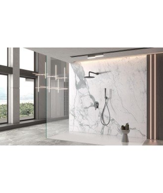 Ducha black gun metal empotrada de pared Delos imex | GPD055/BGM