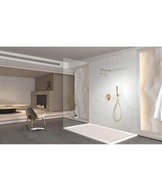 Ducha oro cepillado empotrada de pared Delos imex | GPD055/OC