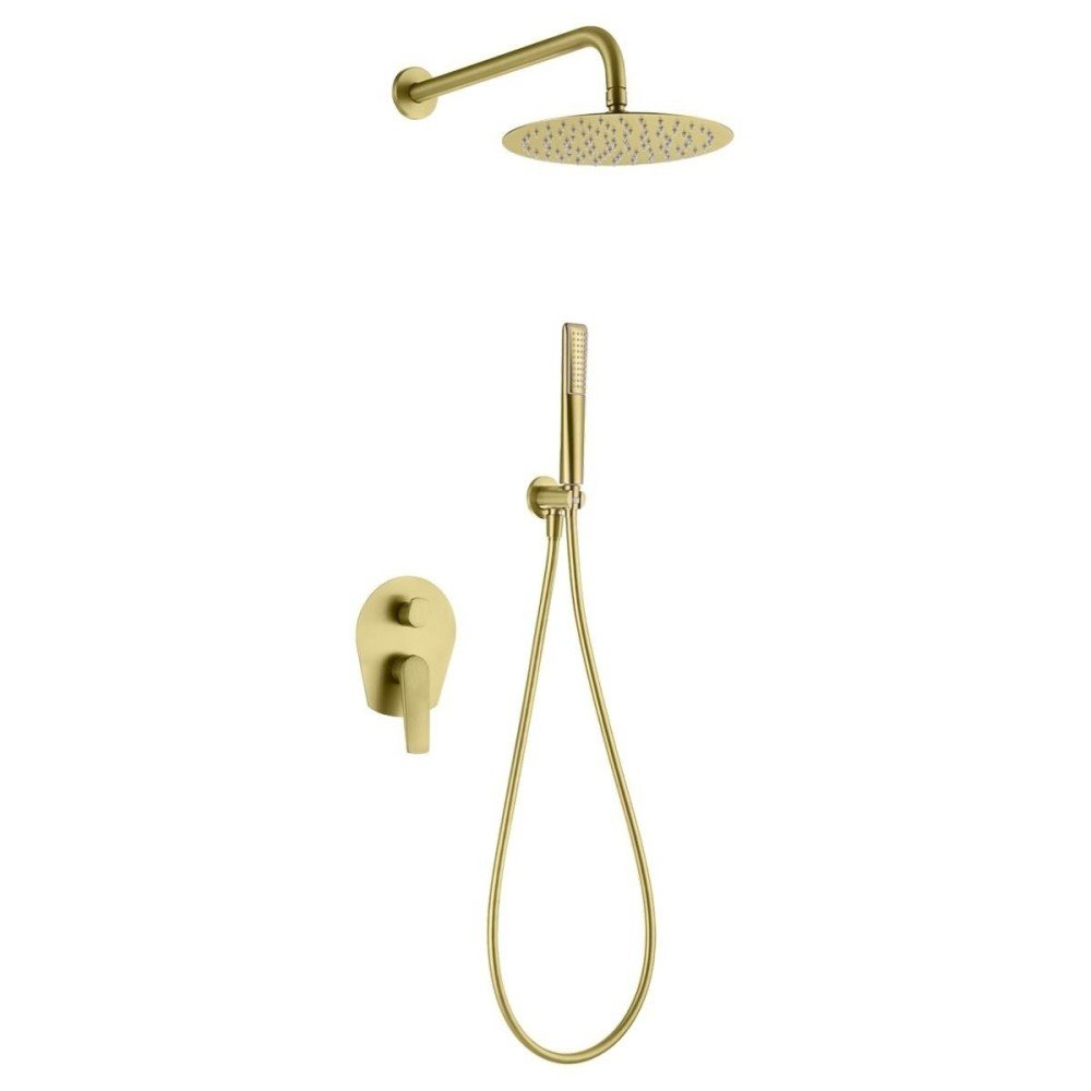 Ducha oro cepillado empotrada de pared Delos imex | GPD055/OC