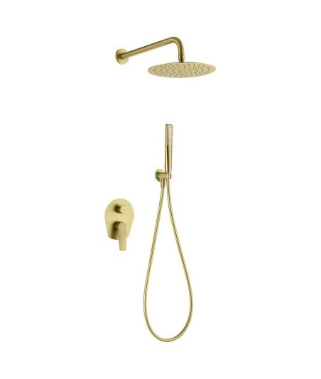 Ducha oro cepillado empotrada de pared Delos imex | GPD055/OC