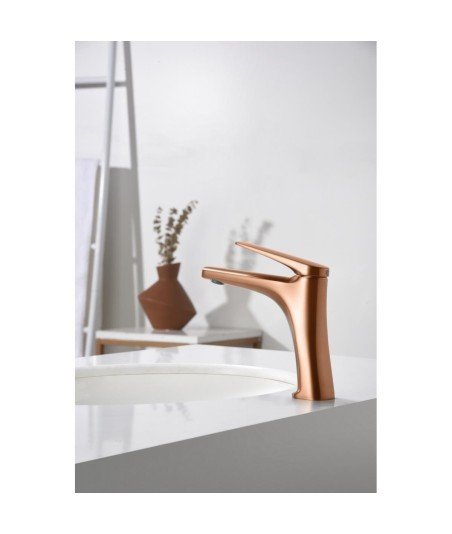 Grifo oro rosa cepillado de lavabo Delos imex | BDD055-1ORC Novedad