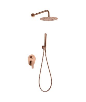 Ducha oro rosa cepillado empotrada de pared Delos imex | GPD055/ORC