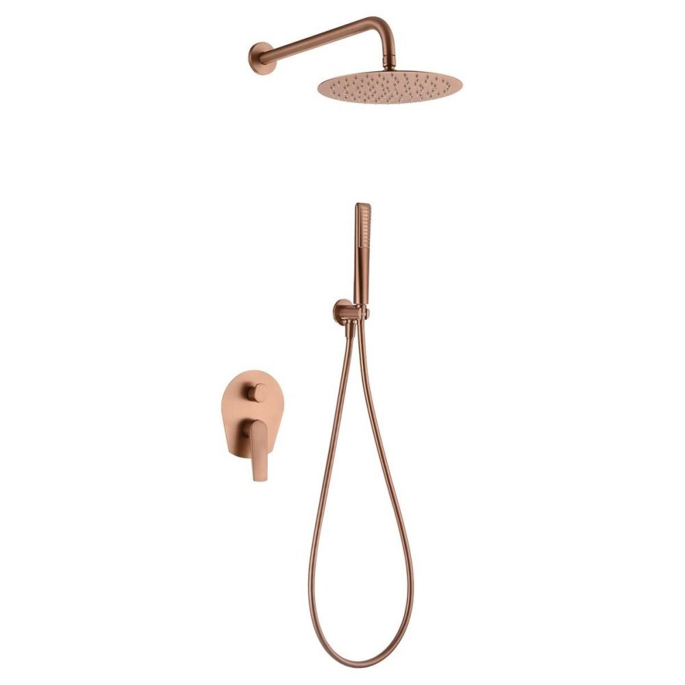 Ducha oro rosa cepillado empotrada de pared Delos imex | GPD055/ORC