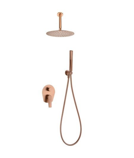 Ducha oro rosa cepillado empotrada de techo Delos imex | GPP057/ORC