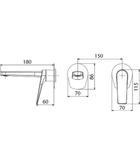 Grifo oro rosa cepillado empotrado de lavabo Delos imex | GLD055/ORC