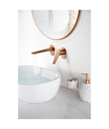 Grifo oro rosa cepillado empotrado de lavabo Delos imex | GLD055/ORC