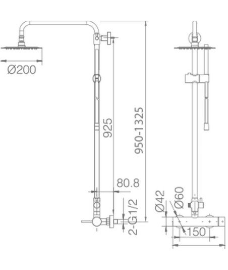 Columna de ducha Milos IMEX en oferta | BDYS045