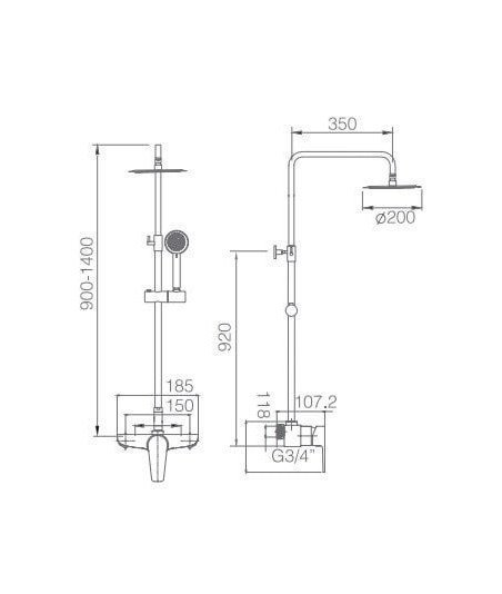 Columna de ducha Teide IMEX barata | BDT021