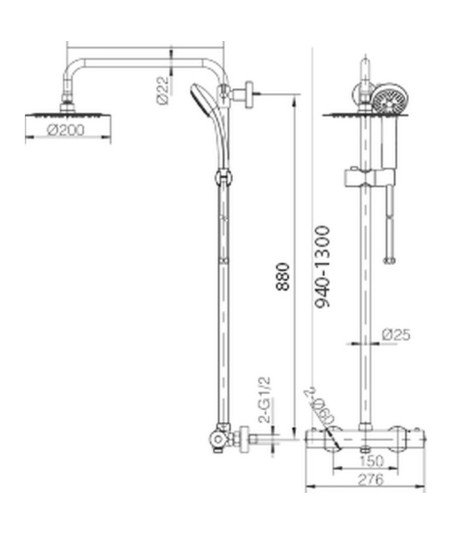 Columna termostática de ducha eco-Kent IMEX | BTK017-ECO