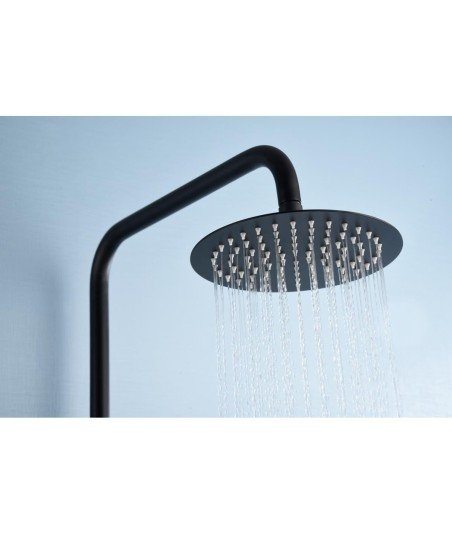 Columna negro mate termostática ducha eco-Kent IMEX | BTK017-ECO/NG