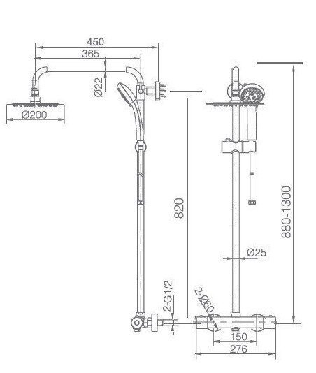 Columna termostática de ducha Creta IMEX BTC018