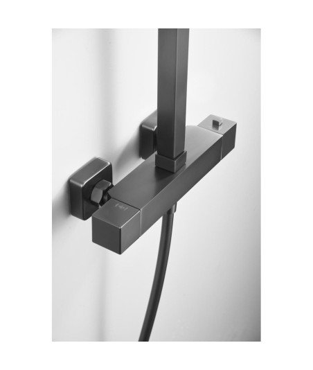 Columna ducha black gun metal termostática | Vigo IMEX BTV013/BGM