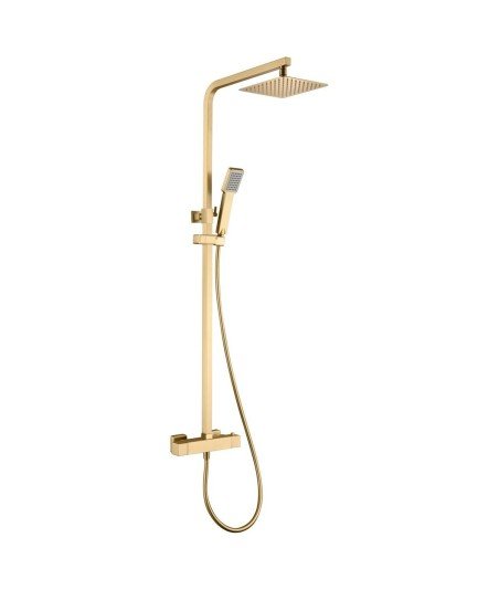 Columna ducha oro cepillado termostática | Vigo IMEX BTV013/OC