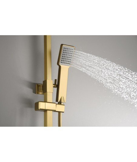 Columna ducha oro cepillado termostática | Vigo IMEX BTV013/OC