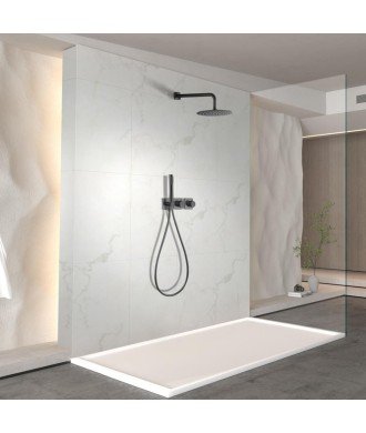 Ducha termostática black gun metal empotrada Tíbet imex | GTT054/BGM