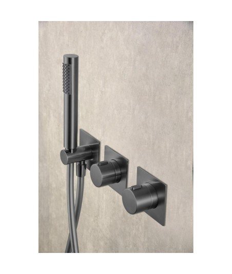 Ducha termostática black gun metal empotrada Tíbet imex | GTT054/BGM