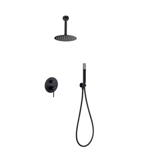 Ducha techo empotrada negro mate Monza IMEX | GPT039/NG