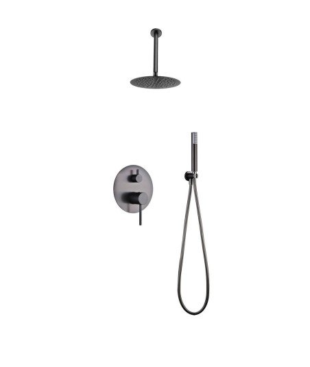 Ducha empotrada black gun metal Monza IMEX | GPT039/BGM