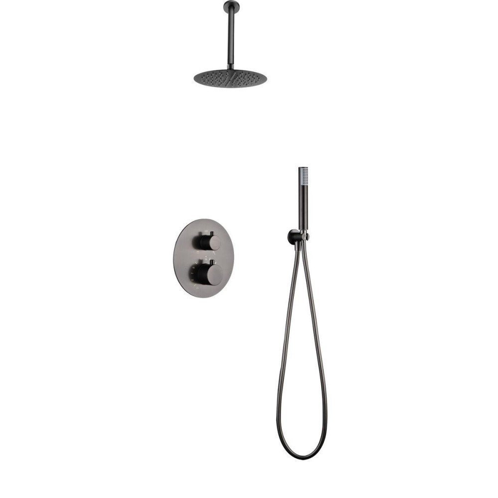 Ducha termostática black gun metal Monza IMEX | GTT039/BGM
