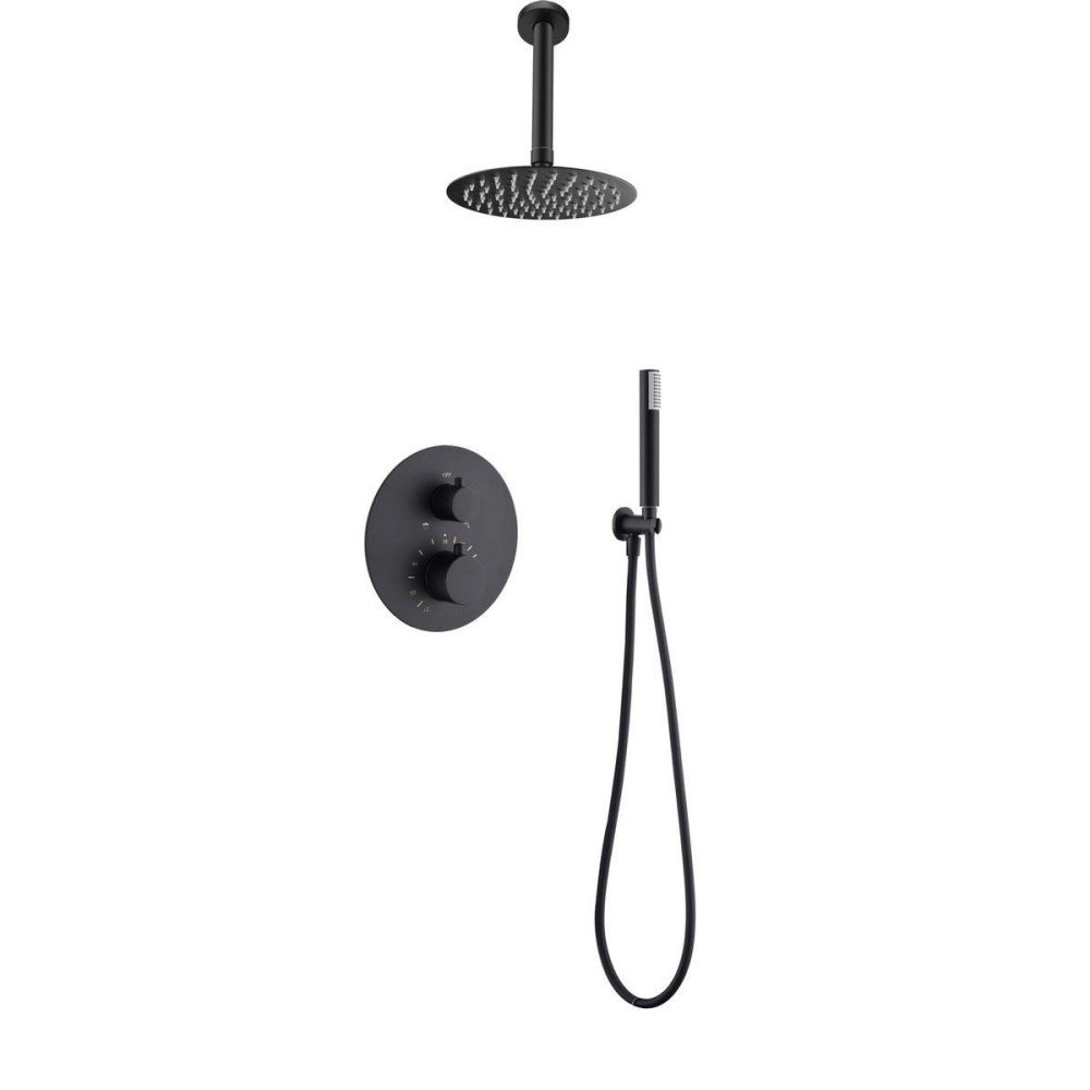 Ducha termostática negro mate Monza IMEX | GTT039/NG