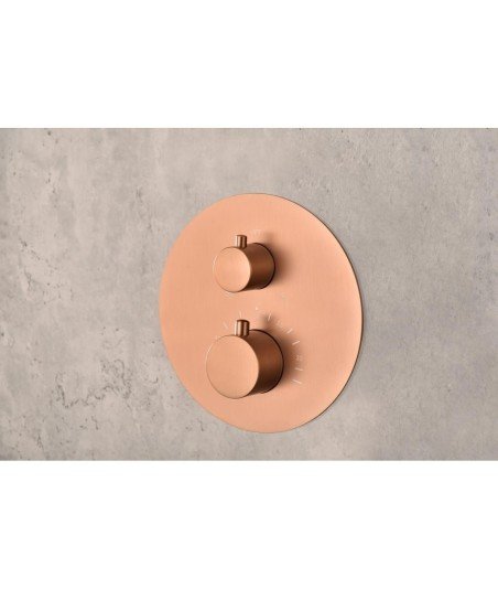 Ducha termostática oro rosa cepillado Monza IMEX | GTT039/ORC