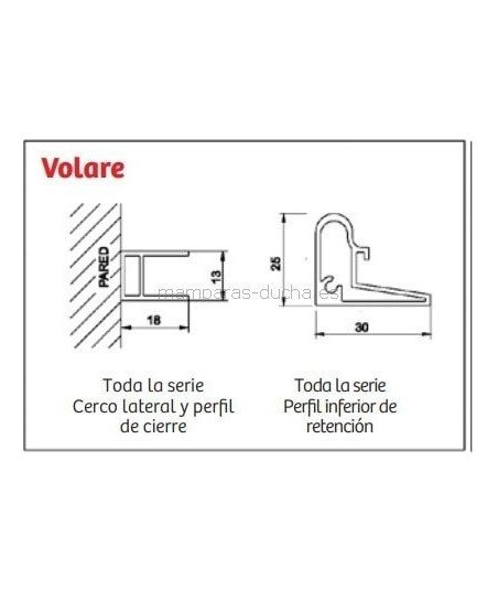 Mampara de ducha Fijo + Puerta corredera Volare