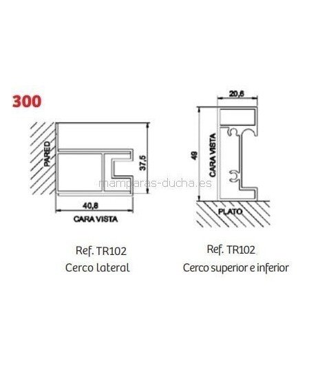 Mampara de ducha fijo + puerta corredera