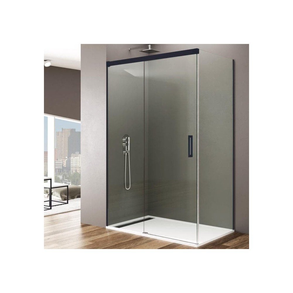 Mampara de ducha rectangular en Negro Basic