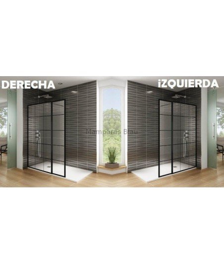 Mampara de baño fija de vidrio serie black