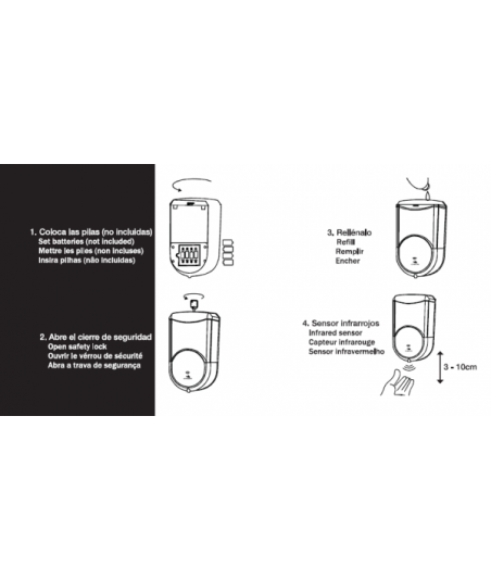 Dosificador pared automático 600ml - blanco