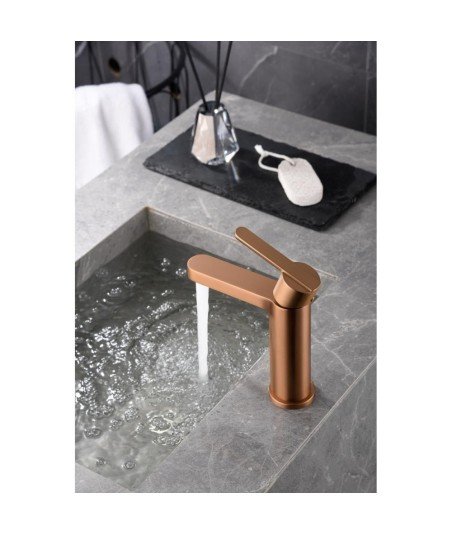 Grifo de lavabo oro cepillado Roma imex | BDR001-1OC