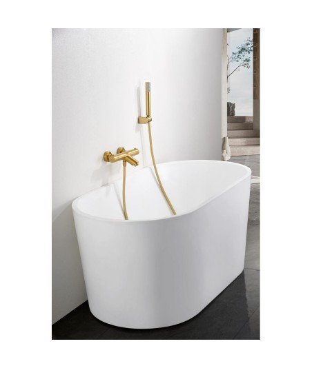 Grifería oro cepillado termostática de bañera Monza imex | BTM039-4OC